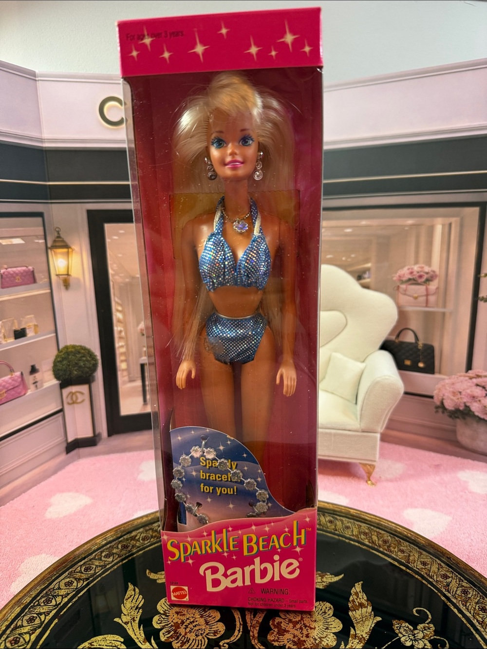 Barbie Sparkle Beach Doll in Shimmering Blue Bikini 1995